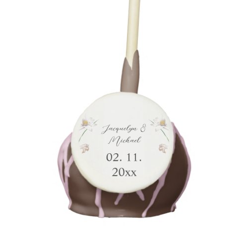 Floral Elegant Chic Cute Calligraphy Add Name Cake Pops