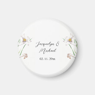 Floral Elegant Chic Cute Calligraphy Add Name Magnet