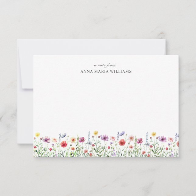 Floral Elegant Chic Note Card (Front)