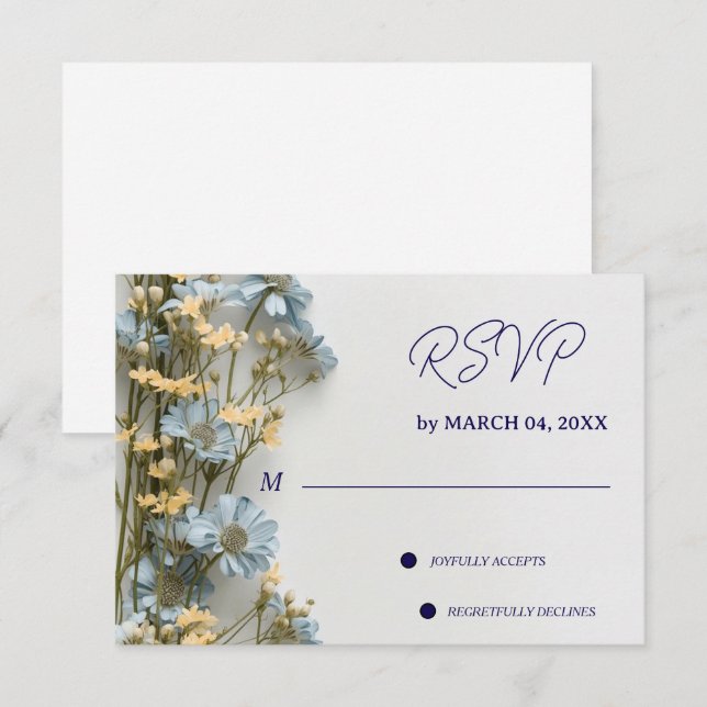 Floral Elegant Classic Wedding RSVP Card (Front/Back)