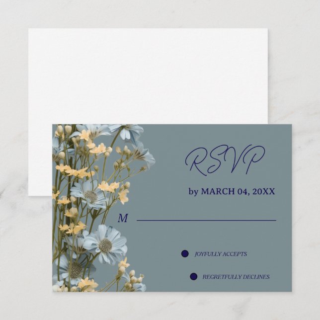 Floral Elegant Classic Wedding RSVP Card (Front/Back)