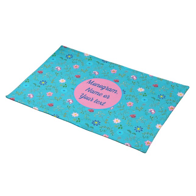 Floral Elegant Cloth Placemat (On Table)