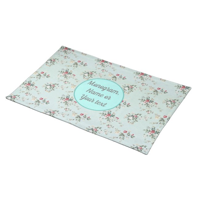 Floral Elegant Cloth Placemat (On Table)