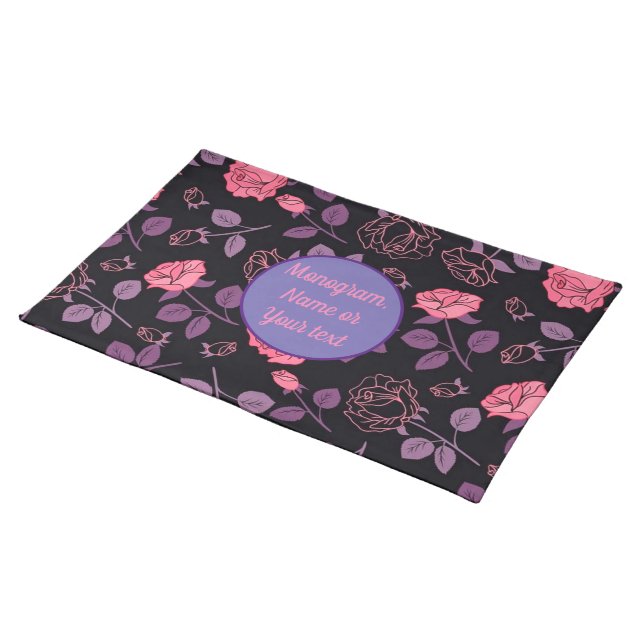 Floral Elegant Cloth Placemat (On Table)