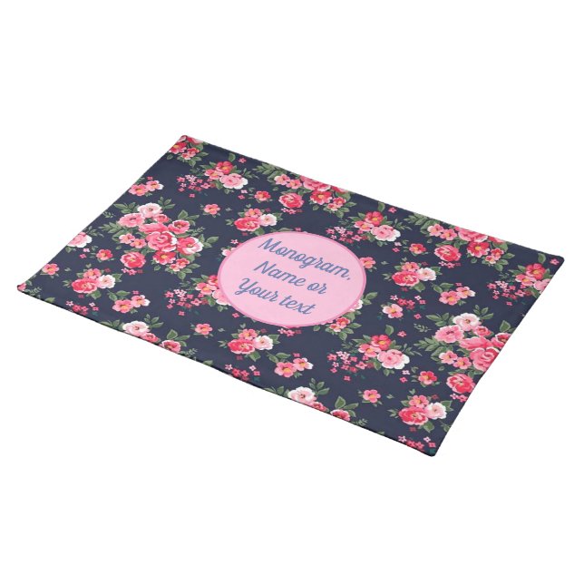 Floral Elegant Cloth Placemat (On Table)