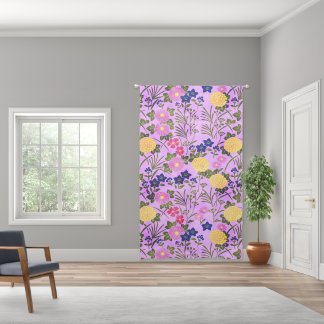 Floral elegant colorful romantic pink Curtain