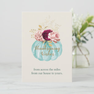 Floral Elegant Customizable "Thanksgiving Wishes" Card