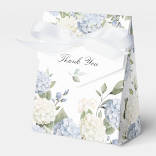 Floral Elegant Dusty Blue Hydrangea Wedding Favor Boxes