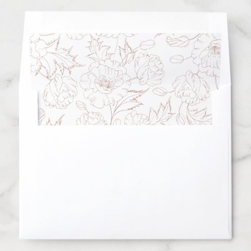 Floral Elegant Dusty Blush Botanical Wedding Envelope Liner