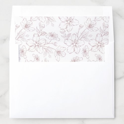 Floral Elegant Dusty Pink Blossom Envelope  Envelope Liner