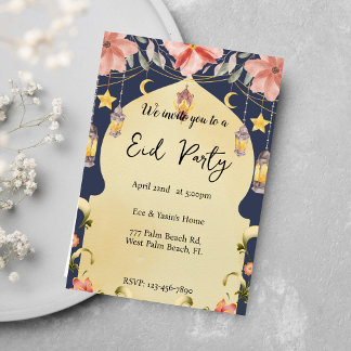 Floral Elegant Eid Party Eid Invitation