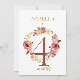 Floral Elegant First Year Baby Milestone Card