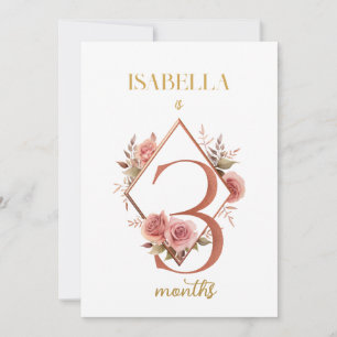 Floral Elegant First Year Baby Milestone Card