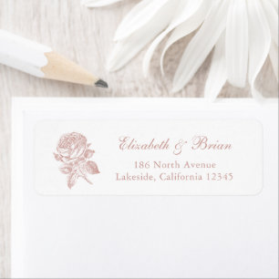 Floral Elegant French Roses Blush Wedding Address Label