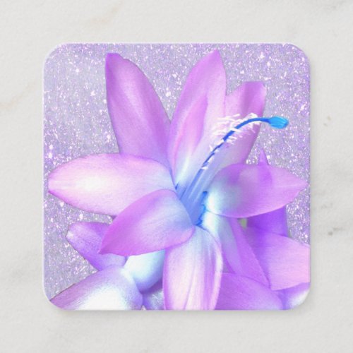 *~* Floral Elegant Glitter Professional Square Business Card