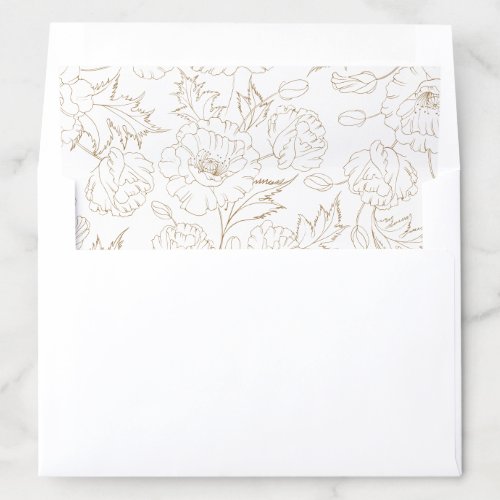 Floral Elegant Gold Botanical Wedding Envelope Liner