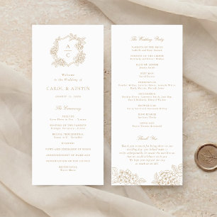 Floral Elegant Gold Hydrangea Wedding Program