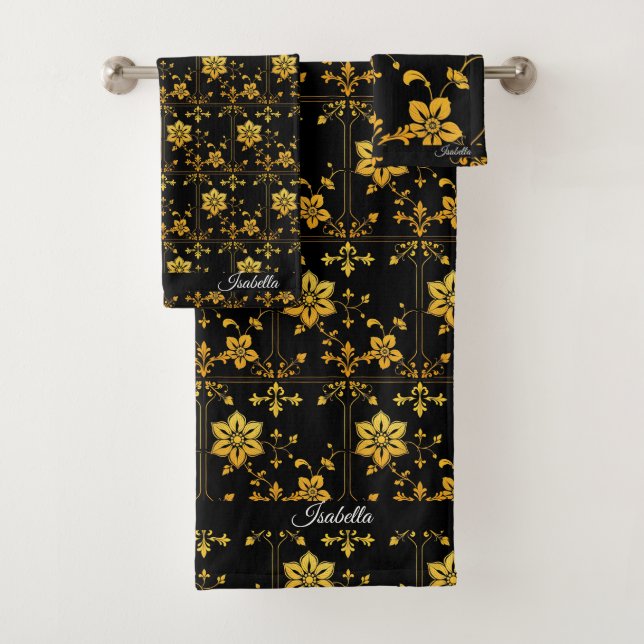 Floral Elegant Luxury Popular Collection Bath Towel Set (Insitu)