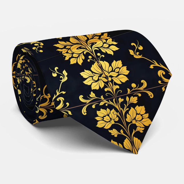 Floral Elegant Luxury Trendy Collection Neck Tie (Rolled)