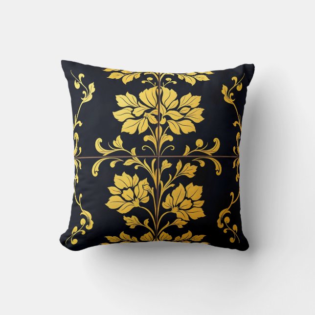 Floral Elegant Luxury Trendy Collection Throw Pillow (Front)