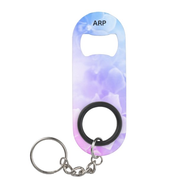 Floral Elegant Macro Photo Pink Lavender Keychain Bottle Opener (Front)