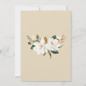 Floral Elegant Magnolia Blush White Bridal Shower Invitation (Back)
