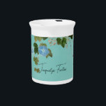 Floral Elegant Minimalist Calligraphy Add Name Beverage Pitcher<br><div class="desc">Represent yourself with this modern,  elegant design. This template can be customized to meet all professional occupations.</div>