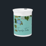Floral Elegant Minimalist Calligraphy Add Name Beverage Pitcher<br><div class="desc">Represent yourself with this modern,  elegant design. This template can be customized to meet all professional occupations.</div>