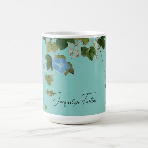 Floral Elegant Minimalist Calligraphy Add Name Coffee Mug