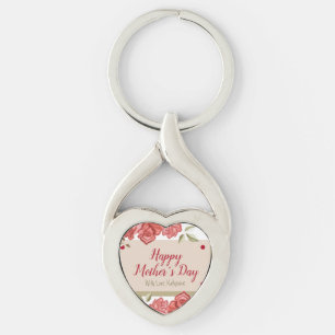 Floral Elegant Modern Keepsake Happy Mothers Day Keychain