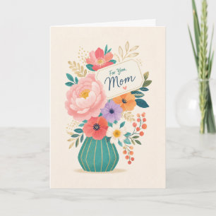 Floral Elegant Mother’s Day Bouquet Illustration Card