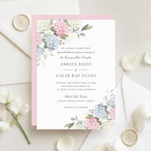 Floral Elegant Pink & Blue Hydrangea Wedding