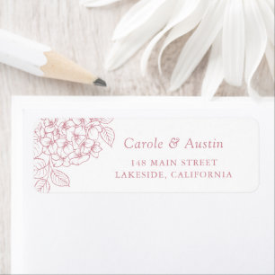 Floral Elegant Pink Hydrangea Address Label