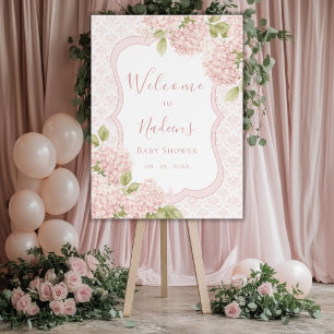 Floral Elegant Pink Hydrangea Baby Shower Foam Board