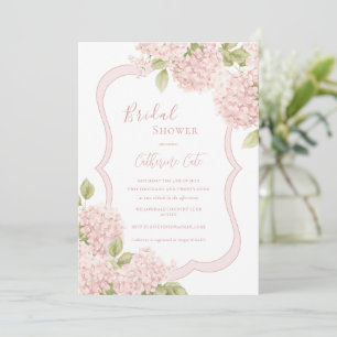 Floral Elegant Pink Hydrangea Bridal Shower  Invitation