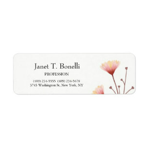 Floral Elegant Plain Simple Professional Label