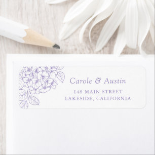 Floral Elegant Purple Hydrangea Address Label