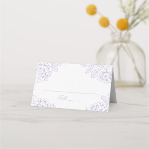 Floral Elegant Purple Hydrangea Wedding Place Card