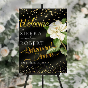 Floral Elegant Rehearsal Wedding Dinner Sign