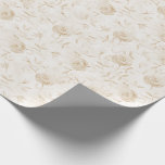 Floral Elegant Rose Beige White Pattern Wrapping Paper<br><div class="desc">This elegant floral wrapping paper perfect for decoupage and wedding gift wrap features pale yellow roses with a damask leave pattern in the background. Designed by world renowned artist ©Tim Coffey</div>