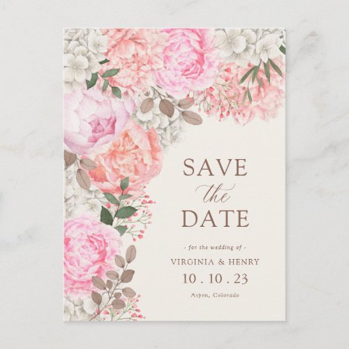 Floral Elegant Save The Date Postcard