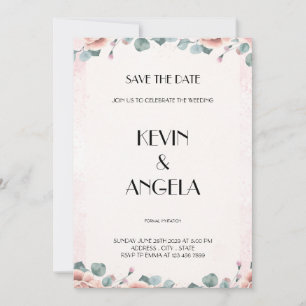 Floral Elegant Save The Date Weeding Invitation 