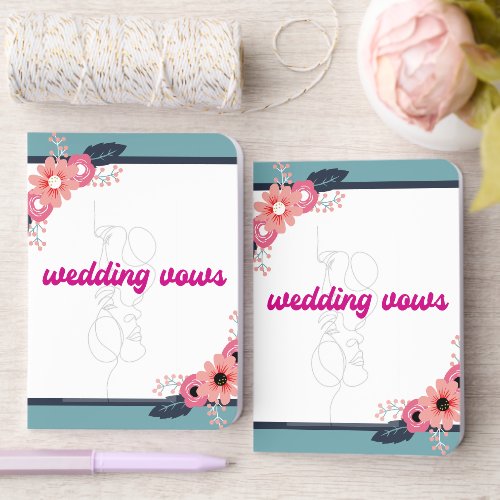 Floral Elegant Script Couple Wedding Calligraphy Foil Vow Books