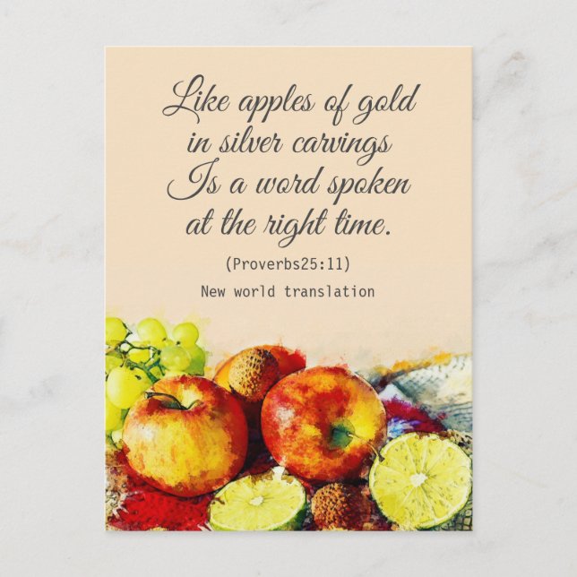 Floral Elegant Spiritual Bible Verse Postcard (Front)