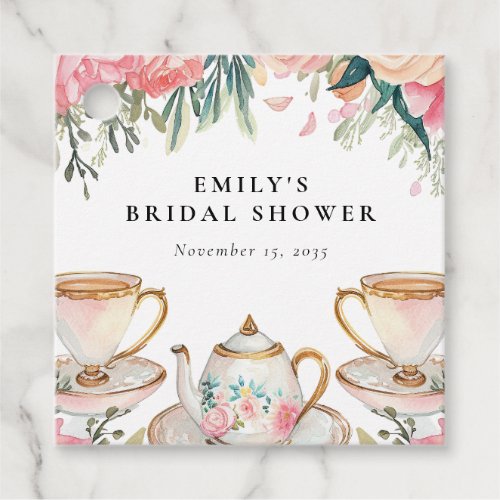 Floral Elegant Tea Party Bridal Shower Favor Tags