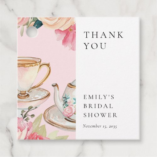 Floral Elegant Tea Party Bridal Shower Favor Tags