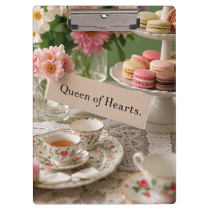 Floral elegant teacup queen of hearts clipboard