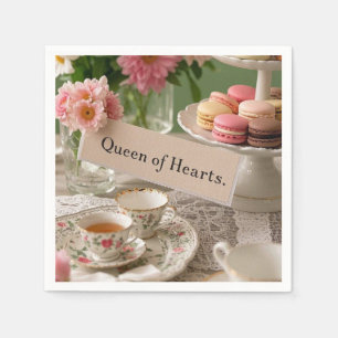 Floral elegant teacup queen of hearts  napkins