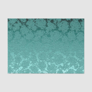 Floral Elegant Teal Green Modern Tissue Paper
