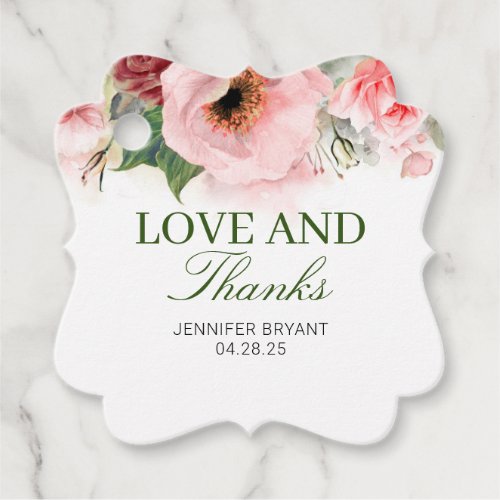 Floral Elegant Thank You Favor Tags